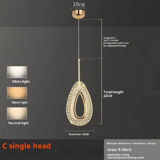 Light Luxury Bedroom Bedside Chandelier