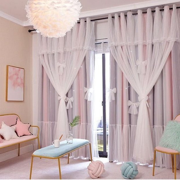 Star Princess Wind Bedroom Blackout Curtains