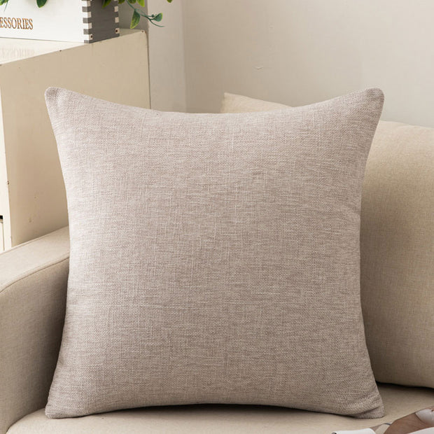 Solid Color Cotton And Linen Sofa Pillow Cases