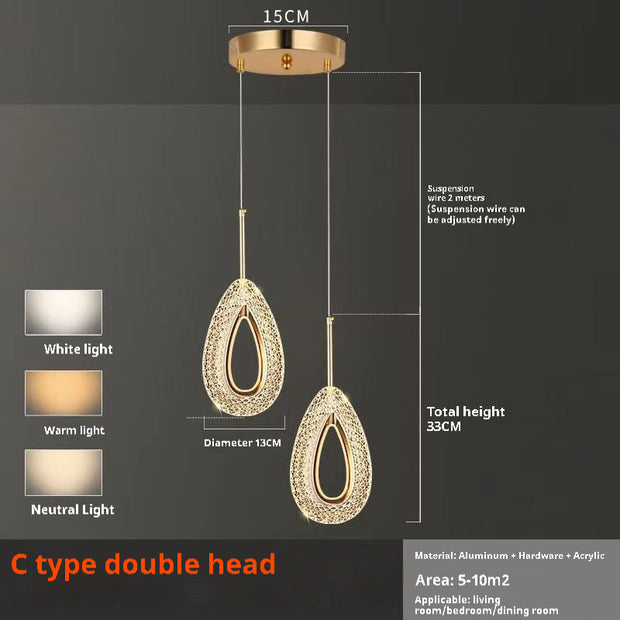Light Luxury Bedroom Bedside Chandelier