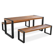 GO 3-pieces Outdoor Dining Table With 2 Benches