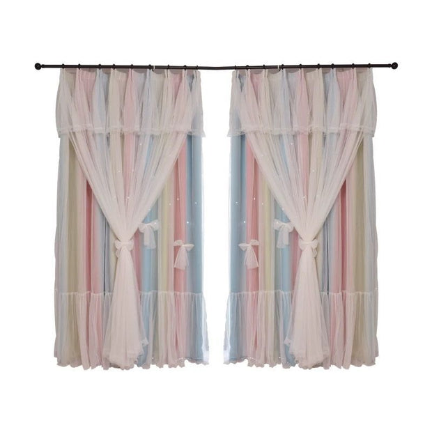 Star Princess Wind Bedroom Blackout Curtains